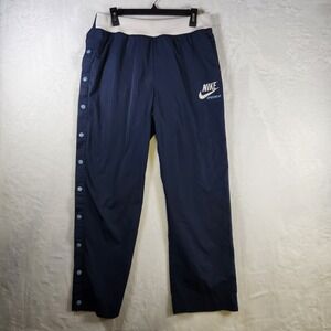 Nike Sportswear Tear‎ Away Warm Up Pants Mens Large Blue Button Side